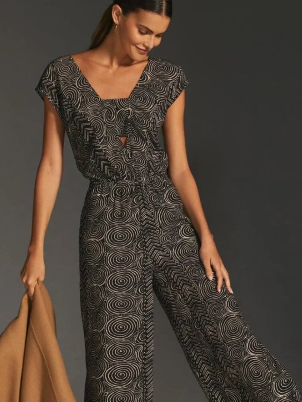 NWT‎ Anthropologie Tracy Reese Keyhole Cutout Wide Leg Statement Jumpsuit Boho